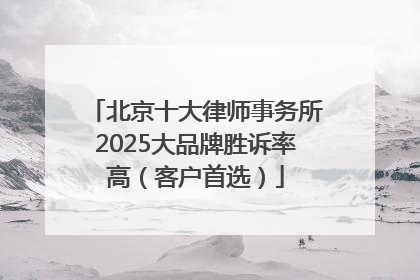 北京十大律师事务所2025大品牌胜诉率高（客户首选）