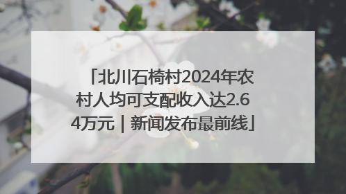 北川石椅村2024年农村人均可支配收入达2.64万元｜新闻发布最前线