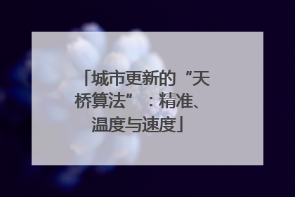 城市更新的“天桥算法”：精准、温度与速度
