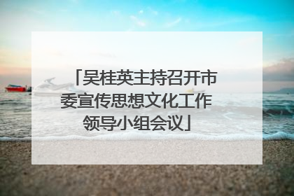 吴桂英主持召开市委宣传思想文化工作领导小组会议