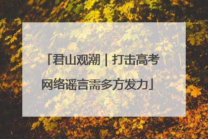君山观潮｜打击高考网络谣言需多方发力