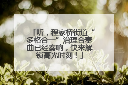 听，程家桥街道“多格合一”治理合奏曲已经奏响，快来解锁高光时刻！