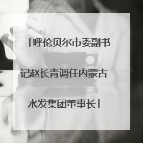 呼伦贝尔市委副书记赵长青调任内蒙古水发集团董事长