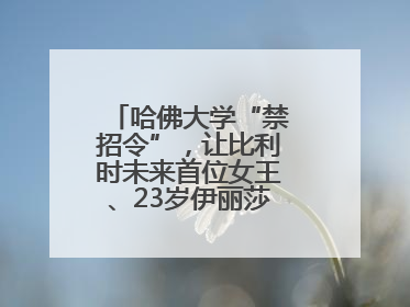 哈佛大学“禁招令”，让比利时未来首位女王、23岁伊丽莎白公主难毕业
