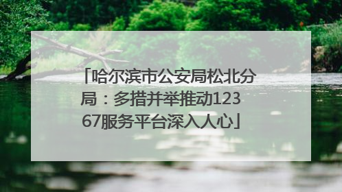 哈尔滨市公安局松北分局：多措并举推动12367服务平台深入人心