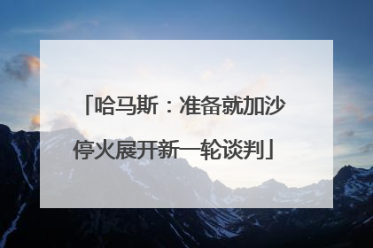 哈马斯：准备就加沙停火展开新一轮谈判