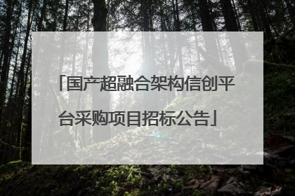 国产超融合架构信创平台采购项目招标公告