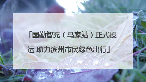 国勤智充（马家站）正式投运 助力滨州市民绿色出行