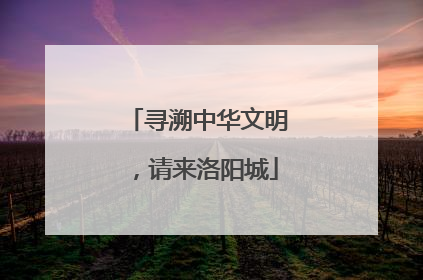寻溯中华文明，请来洛阳城