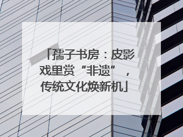 孺子书房:皮影戏里赏“非遗”,传统文化焕新机
