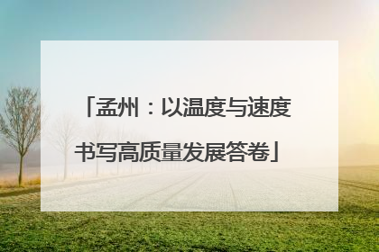孟州：以温度与速度书写高质量发展答卷