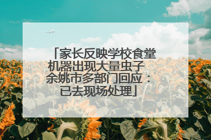 家长反映学校食堂机器出现大量虫子 余姚市多部门回应：已去现场处理