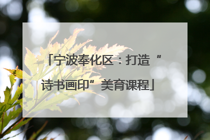 宁波奉化区：打造“诗书画印”美育课程