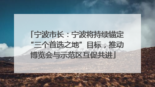 宁波市长：宁波将持续锚定“三个首选之地”目标，推动博览会与示范区互促共进