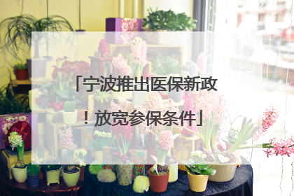 宁波推出医保新政！放宽参保条件