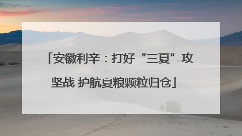 安徽利辛：打好“三夏”攻坚战 护航夏粮颗粒归仓