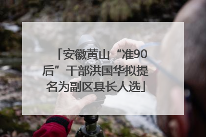 安徽黄山“准90后”干部洪国华拟提名为副区县长人选