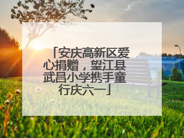 安庆高新区爱心捐赠，望江县武昌小学携手童行庆六一