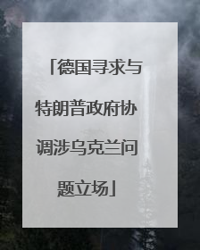 德国寻求与特朗普政府协调涉乌克兰问题立场