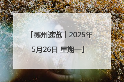 德州速览丨2025年5月26日 星期一