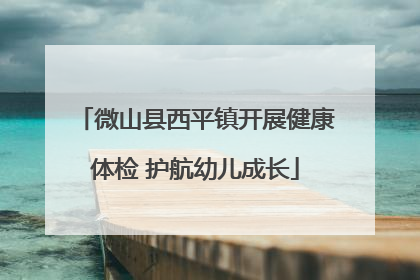 微山县西平镇开展健康体检 护航幼儿成长