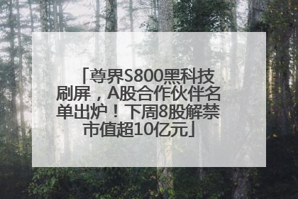 尊界S800黑科技刷屏，A股合作伙伴名单出炉！下周8股解禁市值超10亿元