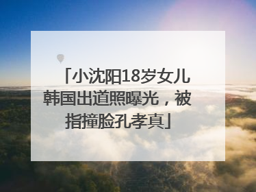 小沈阳18岁女儿韩国出道照曝光，被指撞脸孔孝真