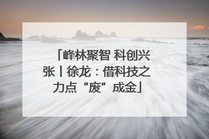 峰林聚智 科创兴张丨徐龙：借科技之力点“废”成金