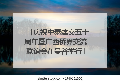 庆祝中泰建交五十周年暨广西侨界交流联谊会在曼谷举行