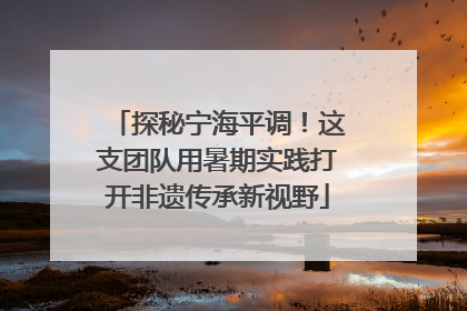 探秘宁海平调！这支团队用暑期实践打开非遗传承新视野