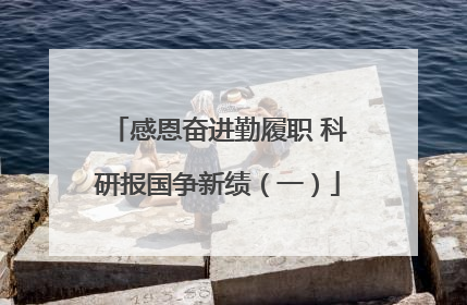 感恩奋进勤履职 科研报国争新绩（一）