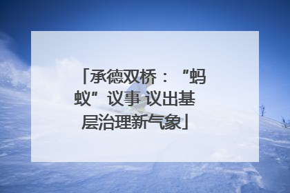 承德双桥：“蚂蚁”议事 议出基层治理新气象
