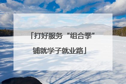 打好服务“组合拳” 铺就学子就业路