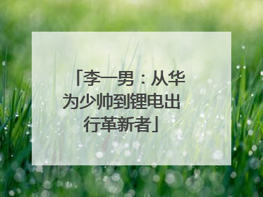 李一男：从华为少帅到锂电出行革新者