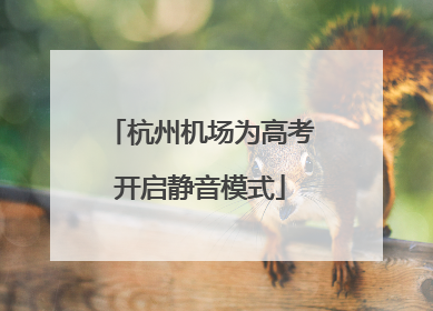 杭州机场为高考开启静音模式