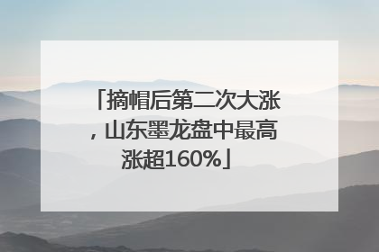 摘帽后第二次大涨，山东墨龙盘中最高涨超160%