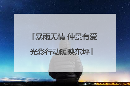 暴雨无情 仲景有爱 光彩行动暖映东坪