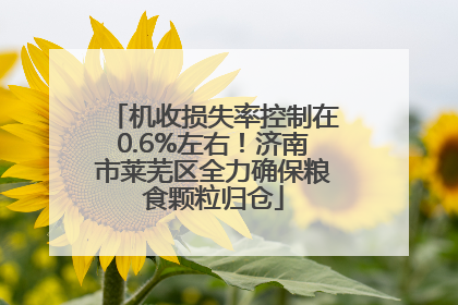 机收损失率控制在0.6%左右！济南市莱芜区全力确保粮食颗粒归仓