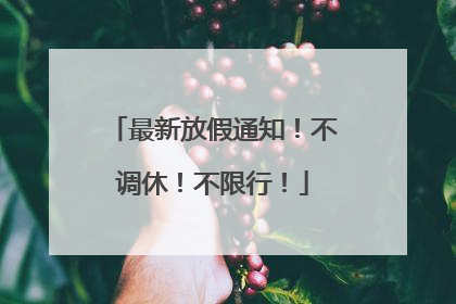 最新放假通知！不调休！不限行！