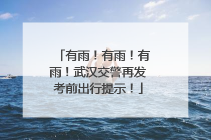 有雨！有雨！有雨！武汉交警再发考前出行提示！