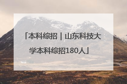 本科综招｜山东科技大学本科综招180人