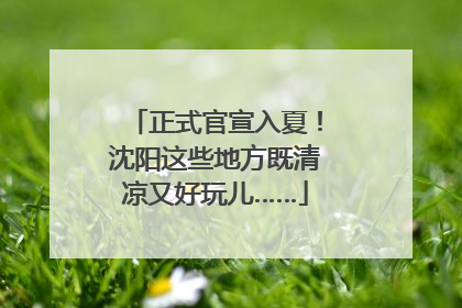 正式官宣入夏！沈阳这些地方既清凉又好玩儿……