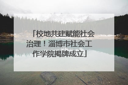 校地共建赋能社会治理！淄博市社会工作学院揭牌成立