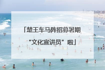 楚王车马阵招募暑期“文化宣讲员”啦