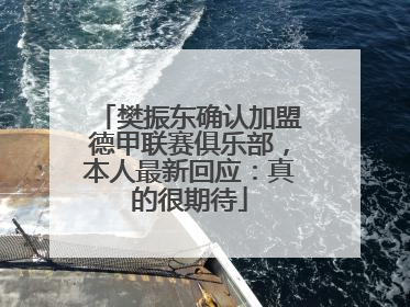 樊振东确认加盟德甲联赛俱乐部，本人最新回应：真的很期待