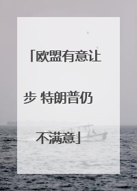 欧盟有意让步 特朗普仍不满意