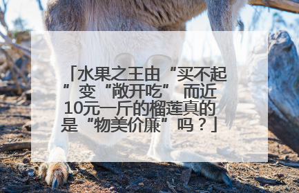 水果之王由“买不起”变“敞开吃” 而近10元一斤的榴莲真的是“物美价廉”吗？