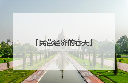 民营经济的春天