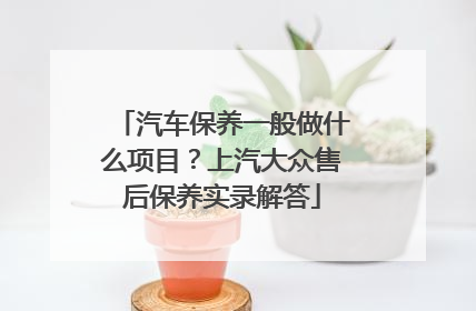 汽车保养一般做什么项目？上汽大众售后保养实录解答