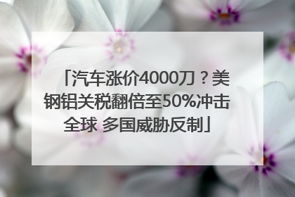 汽车涨价4000刀？美钢铝关税翻倍至50%冲击全球 多国威胁反制